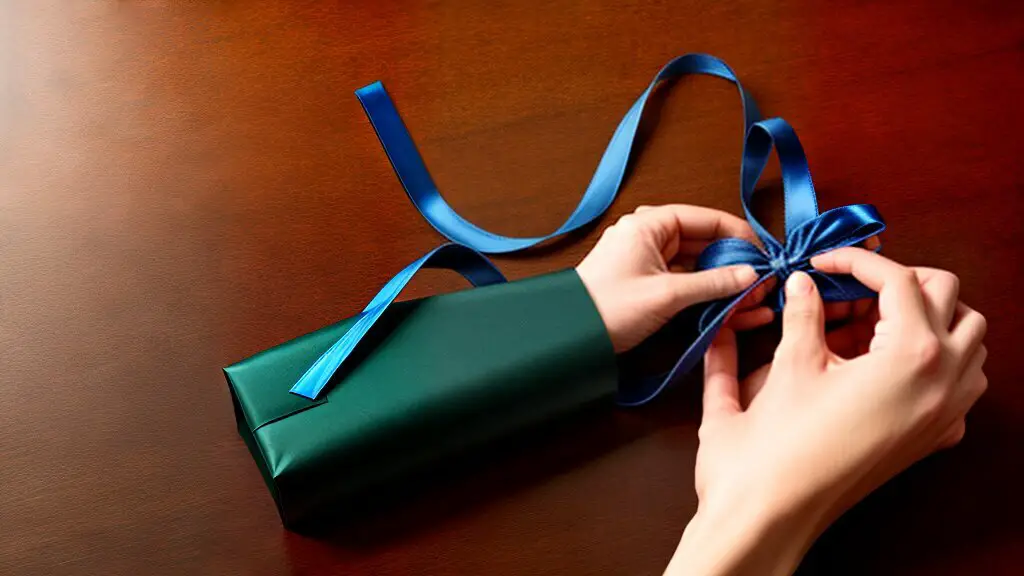 How to tie a ribbon around a box.